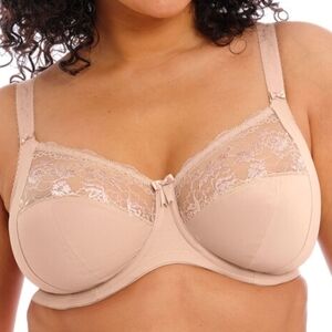 Elomi bra 40J nude cream lace Morgan stretch banded underwired plus size new $74